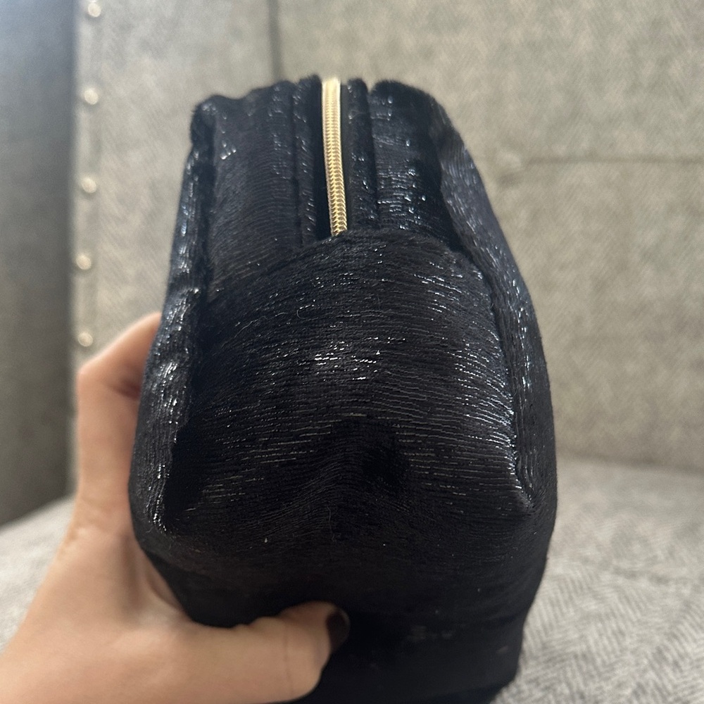 Dior Black Velvet Cosmetic Pouch with Gold Logo - Picture 6 of 9